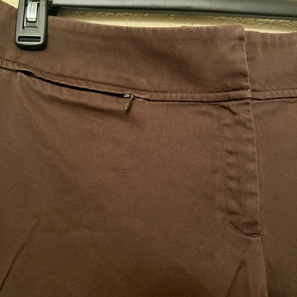 Additions By Chicos Preloved Chocolate Brown Capris, Chicos Size 2 - Picture 2 of 5